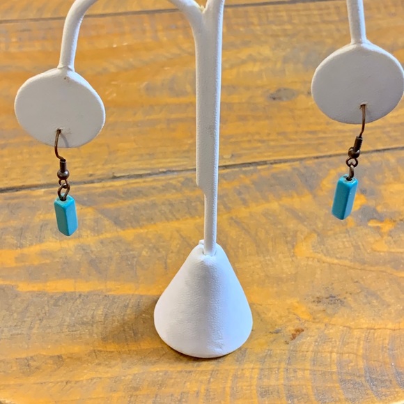 Trio of Boho Teal Blue Green Dangle Earrings - Picture 10 of 11